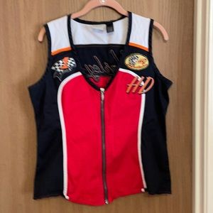 Harley Davidson zip up tank top. Size large